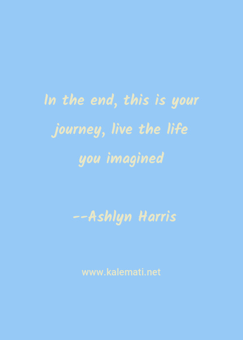 Ashlyn Harris Quote In The End This Is Your Journey Live The Life You Imagined Live Life Quotes